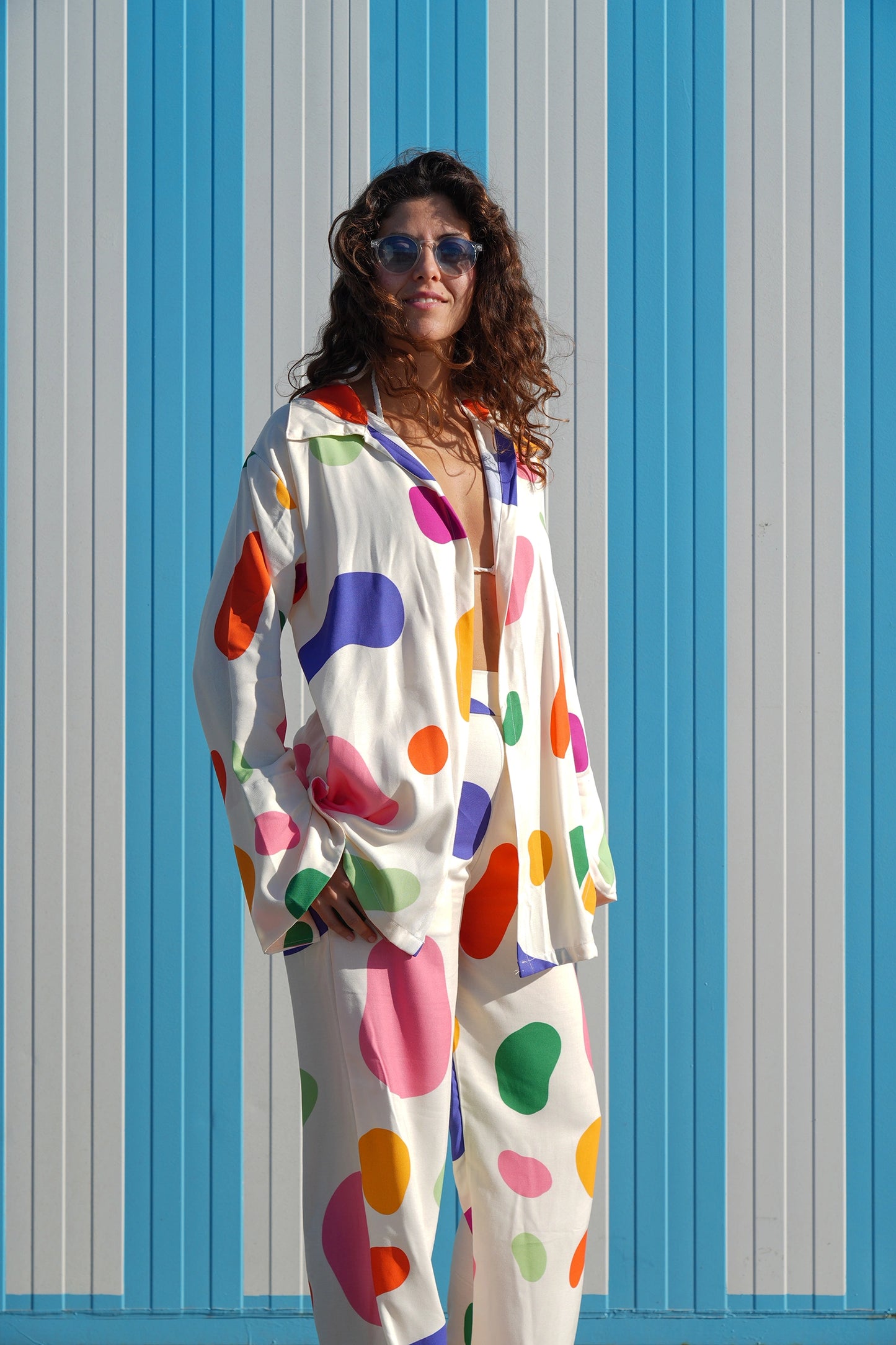 Flowy Long Shirt in Candy Print