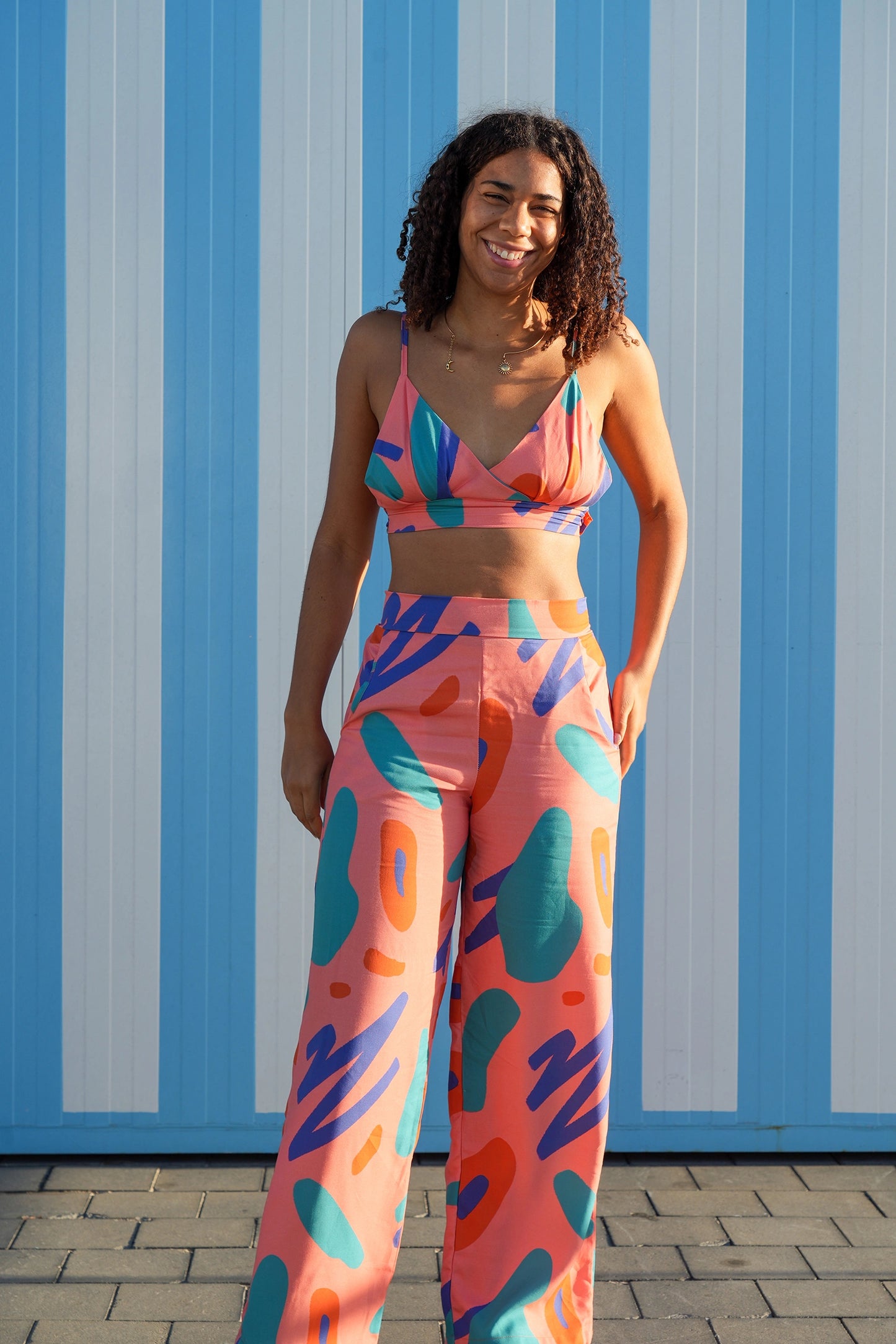 Short Top in Storm Print