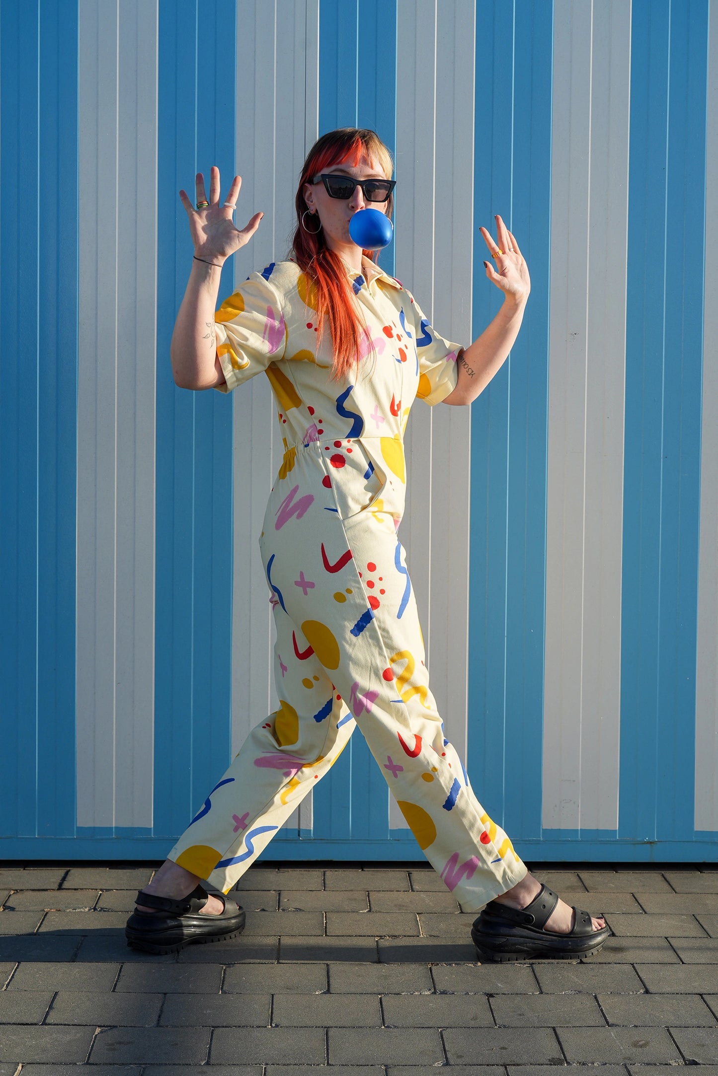 Jumpsuit in Burst Print