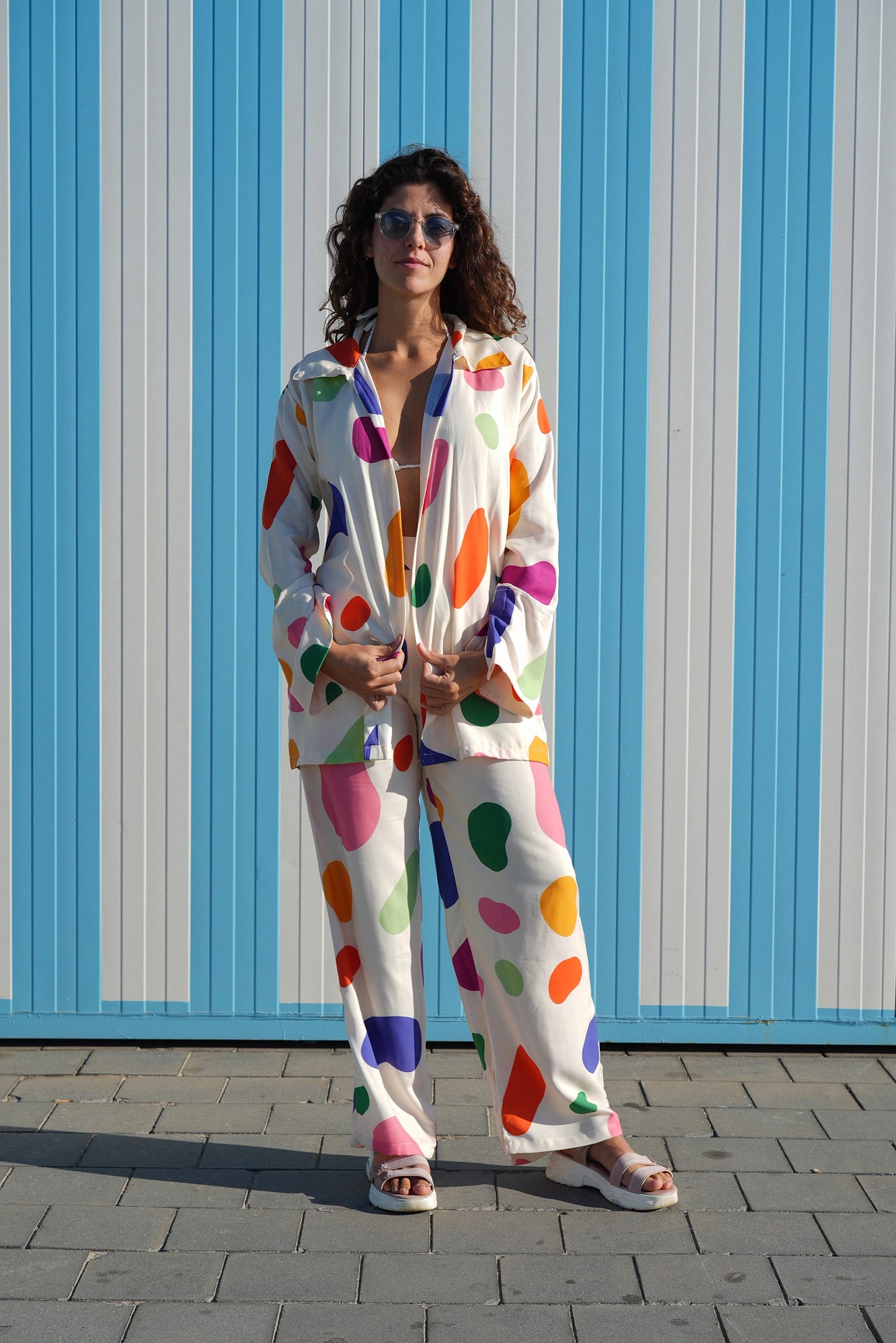 Flowy Long Shirt in Candy Print