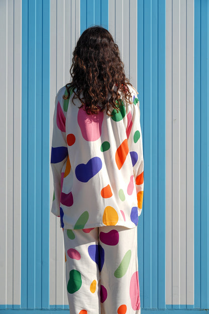 Flowy Long Shirt in Candy Print