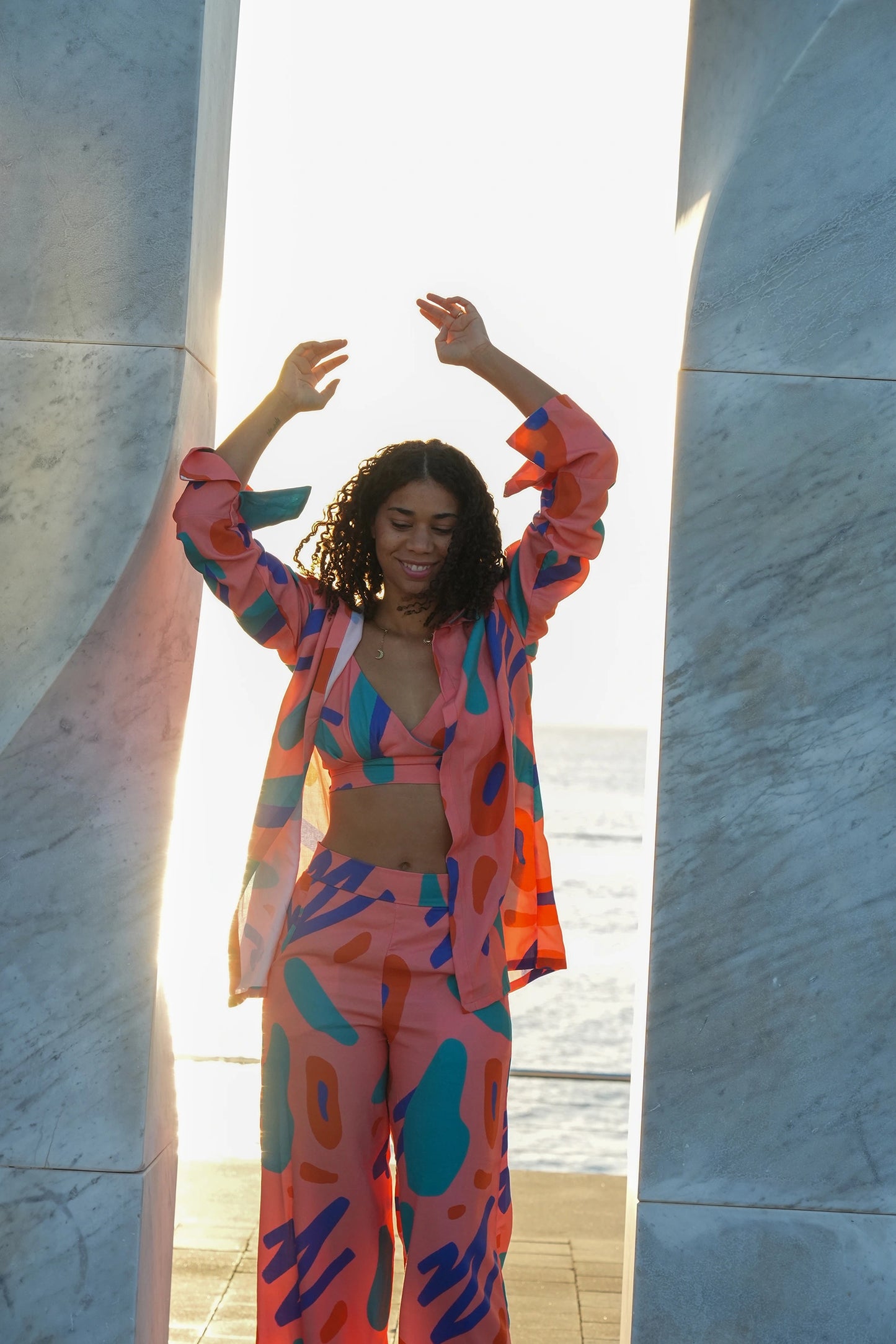 Flowy Long Shirt in Storm Print