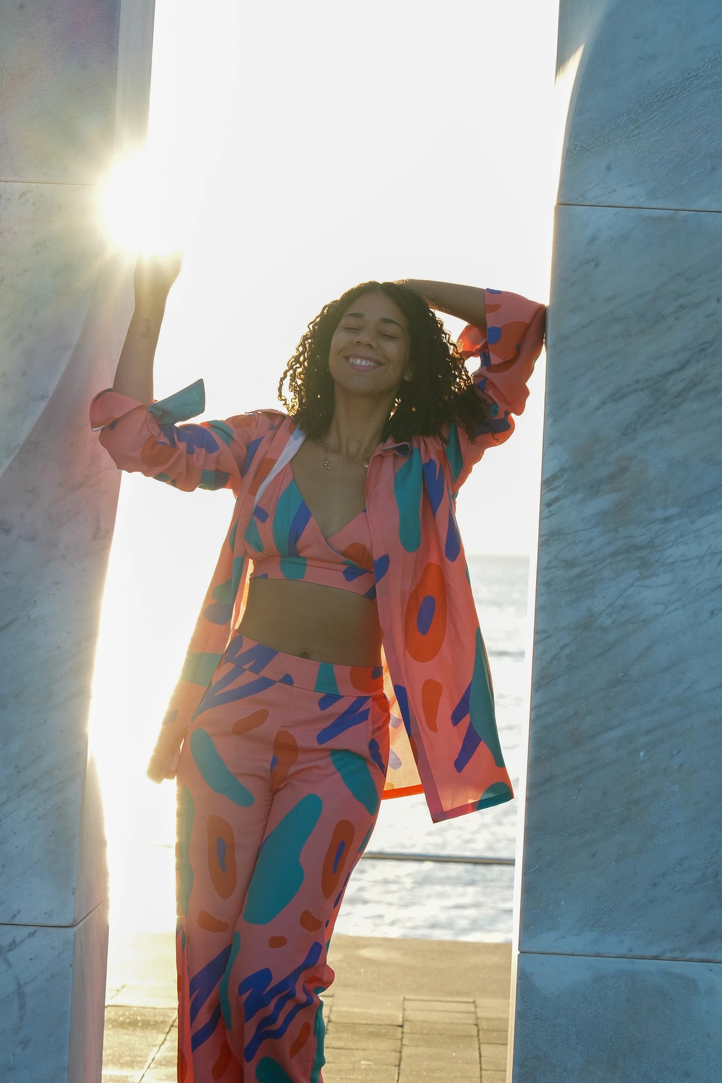 Flowy Long Shirt in Storm Print