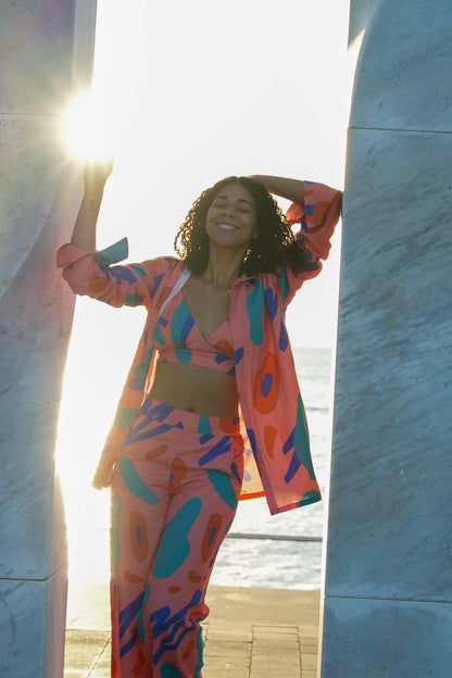 Flowy Long Shirt in Storm Print