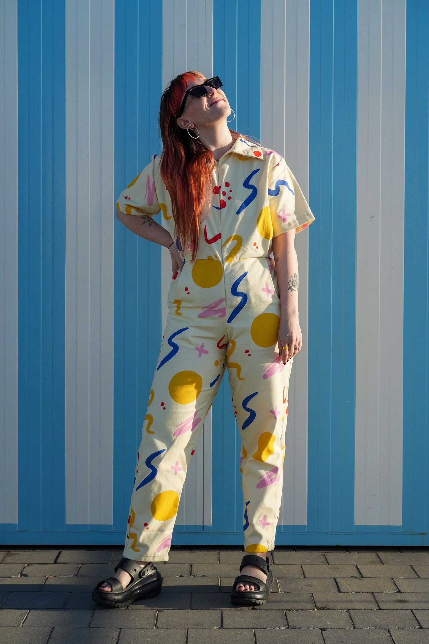 Jumpsuit in Burst Print