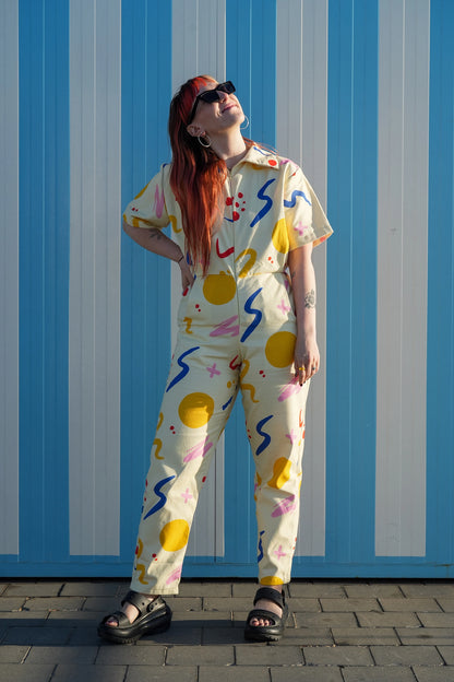 Jumpsuit in Burst Print