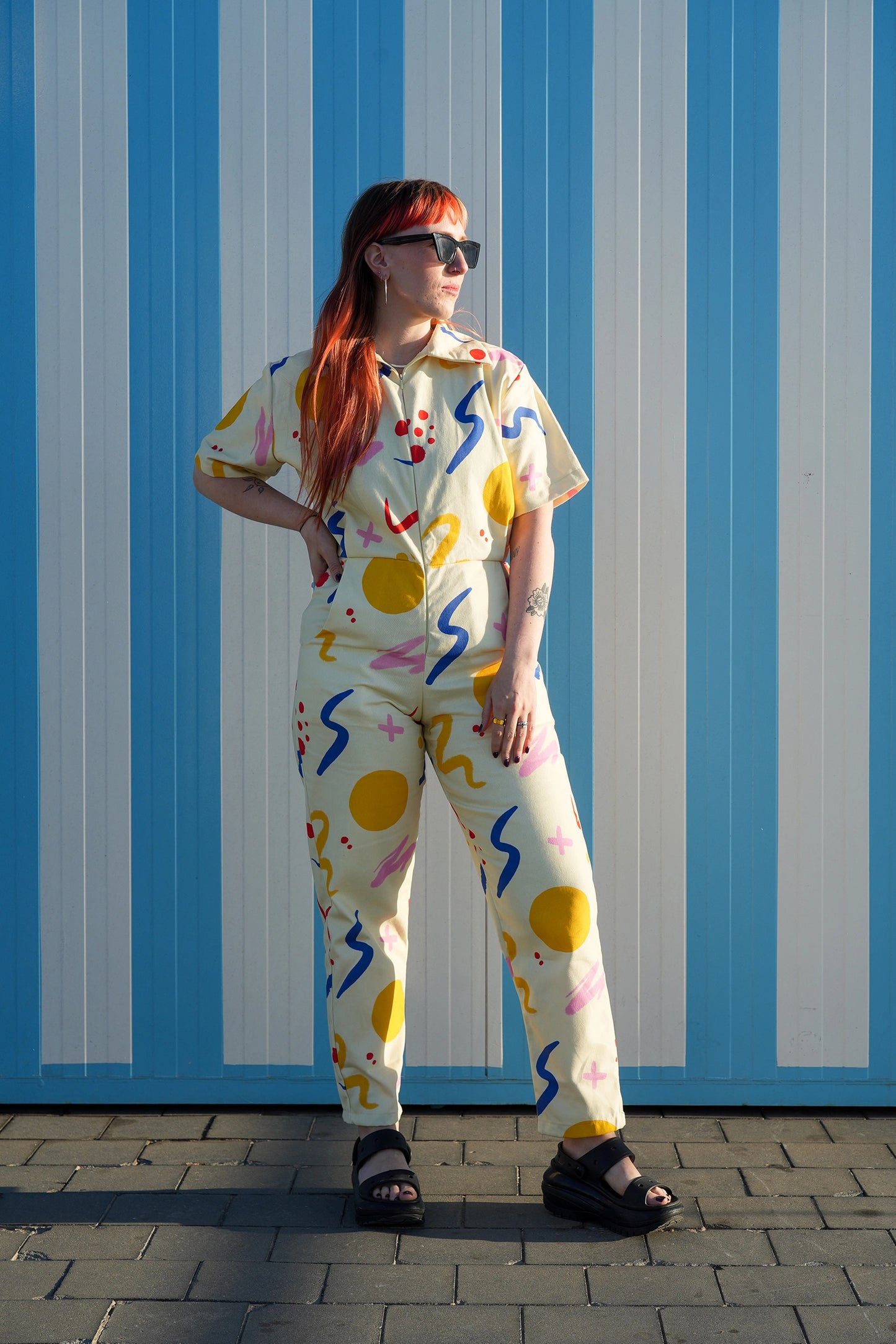 Jumpsuit in Burst Print