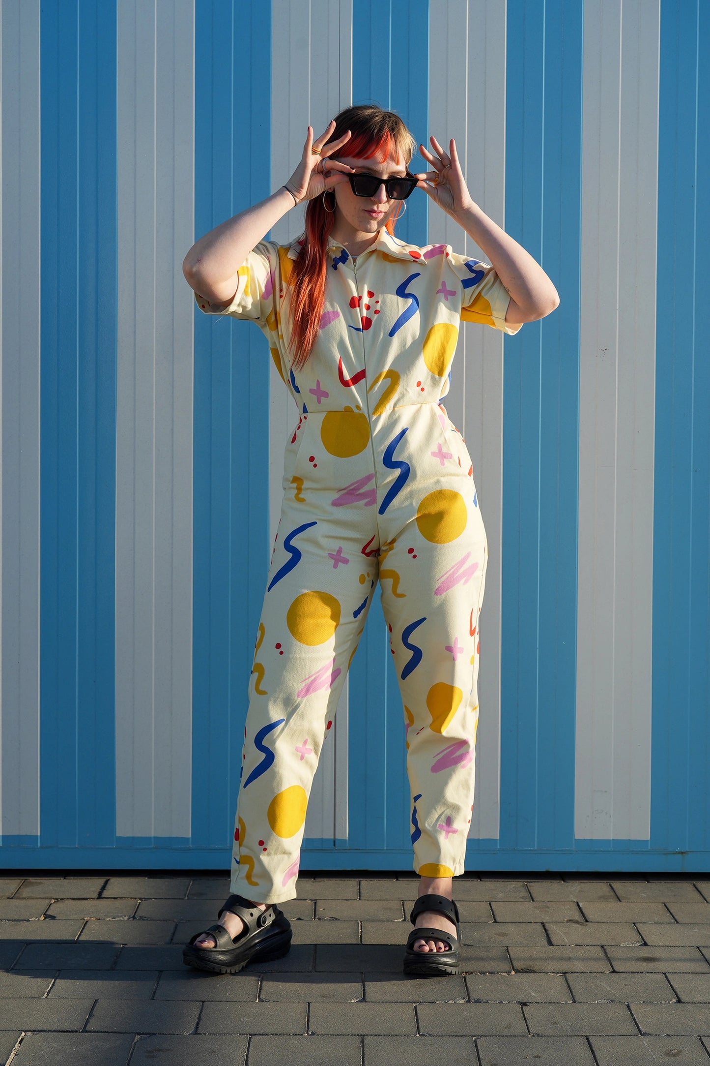 Jumpsuit in Burst Print